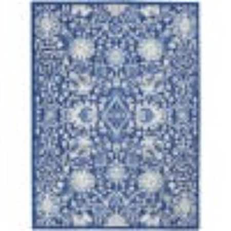 Palacedesigns 5 x 7 ft. Navy & Ivory Intricate Floral Area Rug PA3670826
